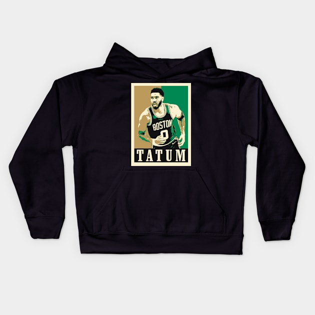 Jayson Tatum Pop Art Style Kids Hoodie by mia_me